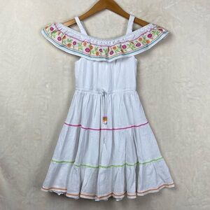 Jona Michelle Dress Girls 10 Embroidery Tiered off the shoulders